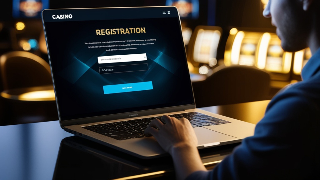Registratiescherm met promo-codeveld in casino-stijl